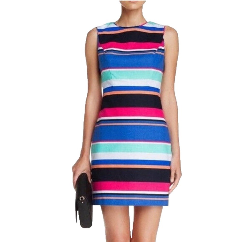 Kate Spade Tropical Stripe Mariam Sheath Dress Sleeveless Women's Size 10 - Picture 8 of 11